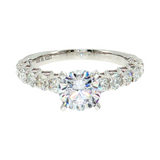 14K White Gold Round Diamond Semi-Mount Ring (0.82 CTW)