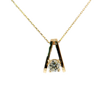 14K Yellow Gold 0.56ct Round Diamond Solitaire Pendant | 18"