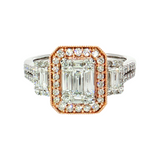 10K White & Rose Gold 0.75 TWT Cluster Engagement Ring