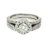 1.45 CTW Round Diamond Engagement Ring in 14K White Gold