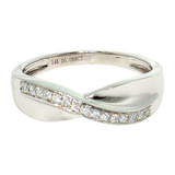 14K White Gold Channel-Set Round Diamond Fashion Ring
