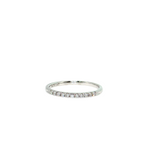 14K White Gold Pave Diamond Wedding Band | 0.13 CTW Round Natural Ring Size 6.5