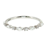 14K White Gold Round & Marquise Diamond Wedding Band | 0.26ctw