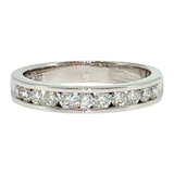 14k White Gold 0.49ctw Channel Set Diamond Wedding Band Size 6.5