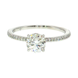 0.71 CT Round Diamond Hidden Halo Engagement Ring | Platinum
