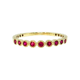 14K Yellow Gold Round Ruby Bezel Ring