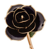 Diamond Black Rose Hand-Dipped in 24K Gold | Unique Gift