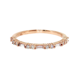 14K Rose Gold Baguette & Round Diamond Wedding Band | 0.50ctw