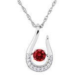 January Birthstone CZ Pendant & 18" Singapore Chain - Sterling Silver