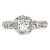 14K White Gold 1.10ctw Round VVS1 Diamond Engagement Ring