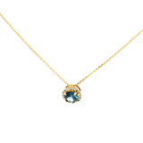 14K Yellow Gold Montana Sapphire Pendant Necklace | 18"