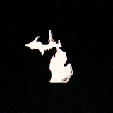 Sterling Silver Michigan State Pendant Charm 20mm