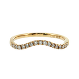 14K Yellow Gold Diamond Curved Contour Wedding Band