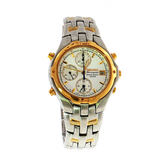 Vintage Seiko 7T32-6M90 Men's Two-Tone Chronograph Alarm Watch