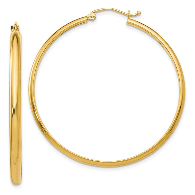 14k 2.75x40mm Polished Tube Hoop Earrings TA236