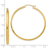 14k 2.75x40mm Polished Tube Hoop Earrings TA236