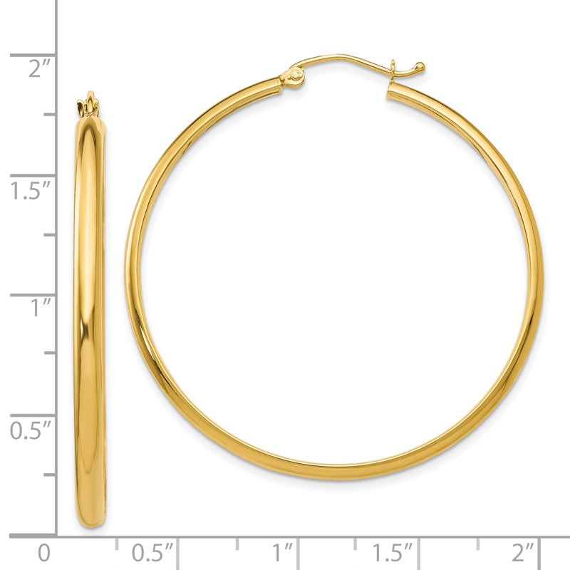 14k 2.75x40mm Polished Tube Hoop Earrings TA236