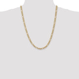 14K 26 inch 5.25mm Flat Figaro with Lobster Clasp Chain FFL140
