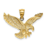 14k Gold Polished and Textured Eagle Pendant K5336