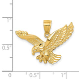 14k Gold Polished and Textured Eagle Pendant K5336