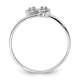 14k White Gold Polished VS Diamond Two Hearts Ring Y1836VS
