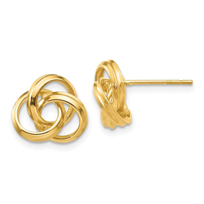 14k 10mm Polished Love Knot Post Earrings Z369