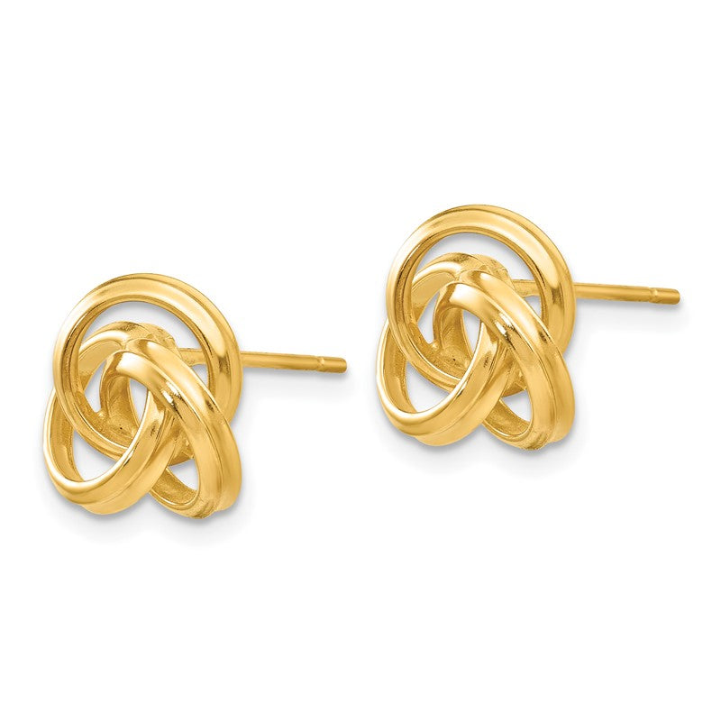 14k 10mm Polished Love Knot Post Earrings Z369