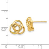 14k 10mm Polished Love Knot Post Earrings Z369