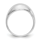 14k White Gold Polished Dome Ring R389
