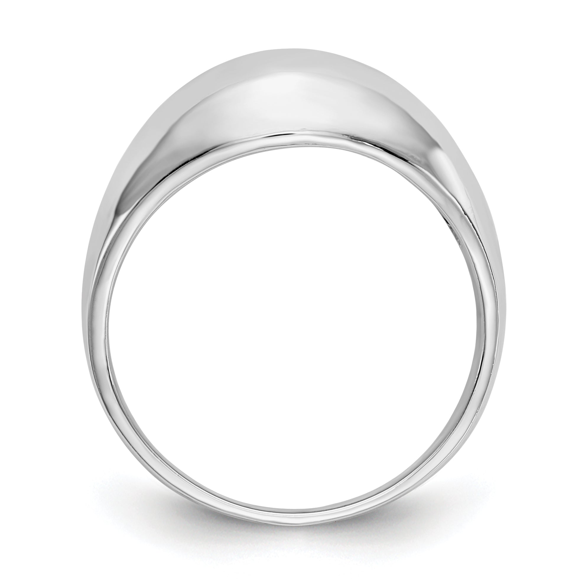 14k White Gold Polished Dome Ring R389