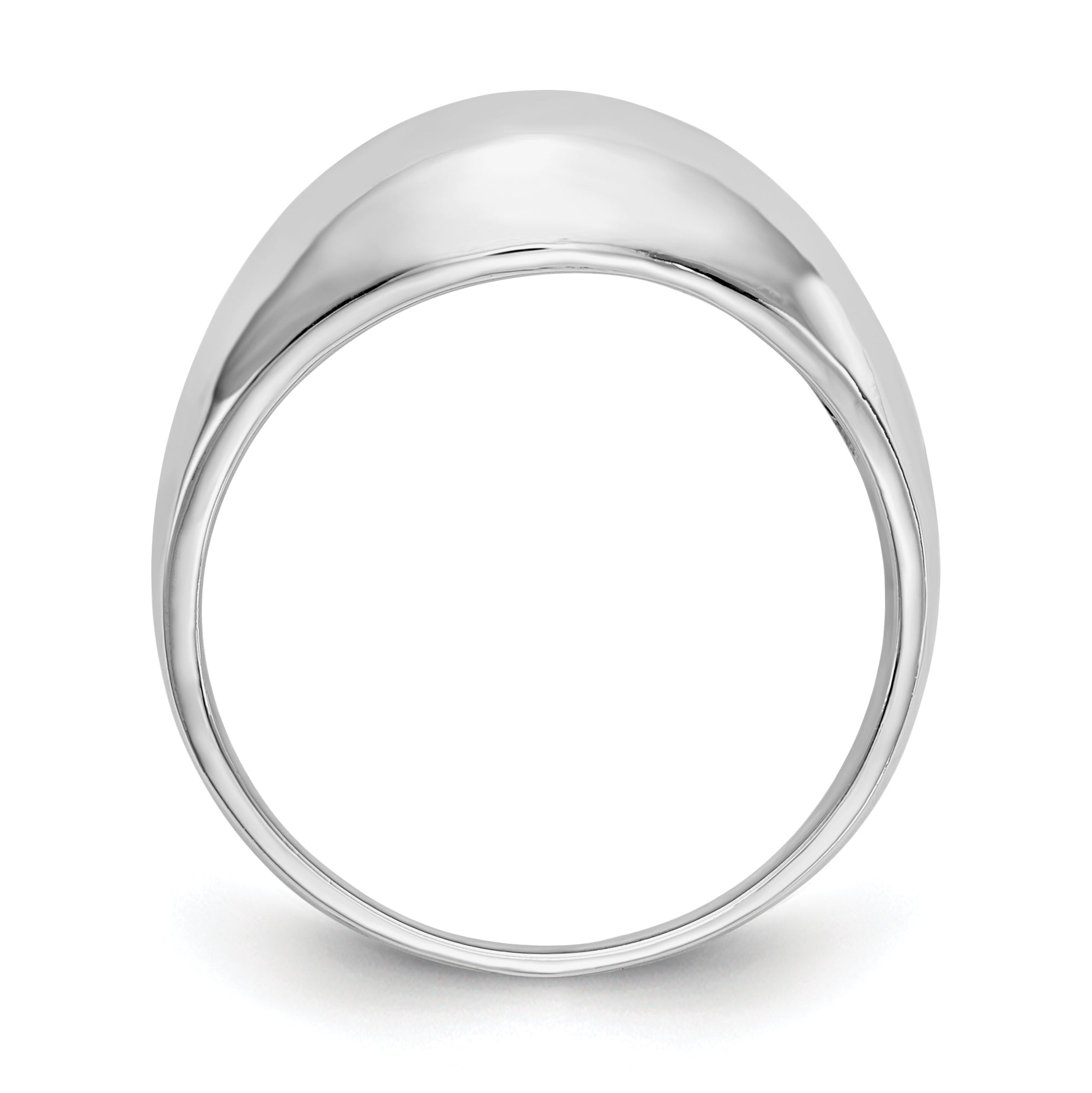 14k White Gold Polished Dome Ring R389