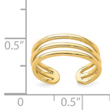 14K Polished 3-Row Toe Ring D4693