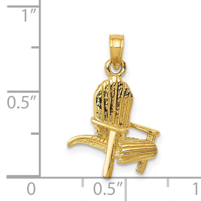 14K 3-D Adirondack Beach Chair Pendant C3390