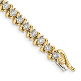 14k White Gold Complete 1 carat Diamond S-link 7 inch Tennis Bracelet BM4643