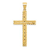 14k Polished and Textured Diamond-cut Latin Cross Pendant K6169