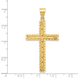 14k Polished and Textured Diamond-cut Latin Cross Pendant K6169