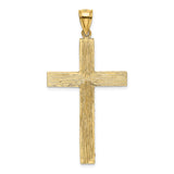 14k Polished and Textured Diamond-cut Latin Cross Pendant K6169