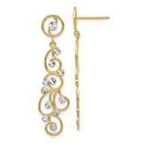 14k and White Rhodium Filigree Dangle Post Earrings TH591