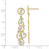 14k and White Rhodium Filigree Dangle Post Earrings TH591