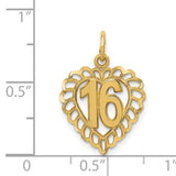 14k 16 in Heart Charm C989