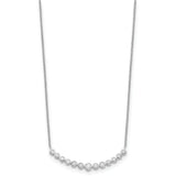 14k White Gold 1/4 carat Diamond Bezel-set Curved Bar 18 inch Necklace PM1005