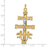 14k Two-tone Cara Vaca Crucifix Pendant C1427