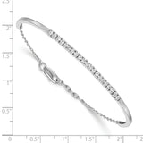 14k White Gold Complete 3/4 carat Diamond Half-Bangle 6.75 inch Bracelet with 0.5 inch Extender BM3726