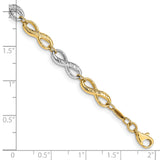 14K Two-tone Infinity Symbol Link 7.5 inch Bracelet FB1521