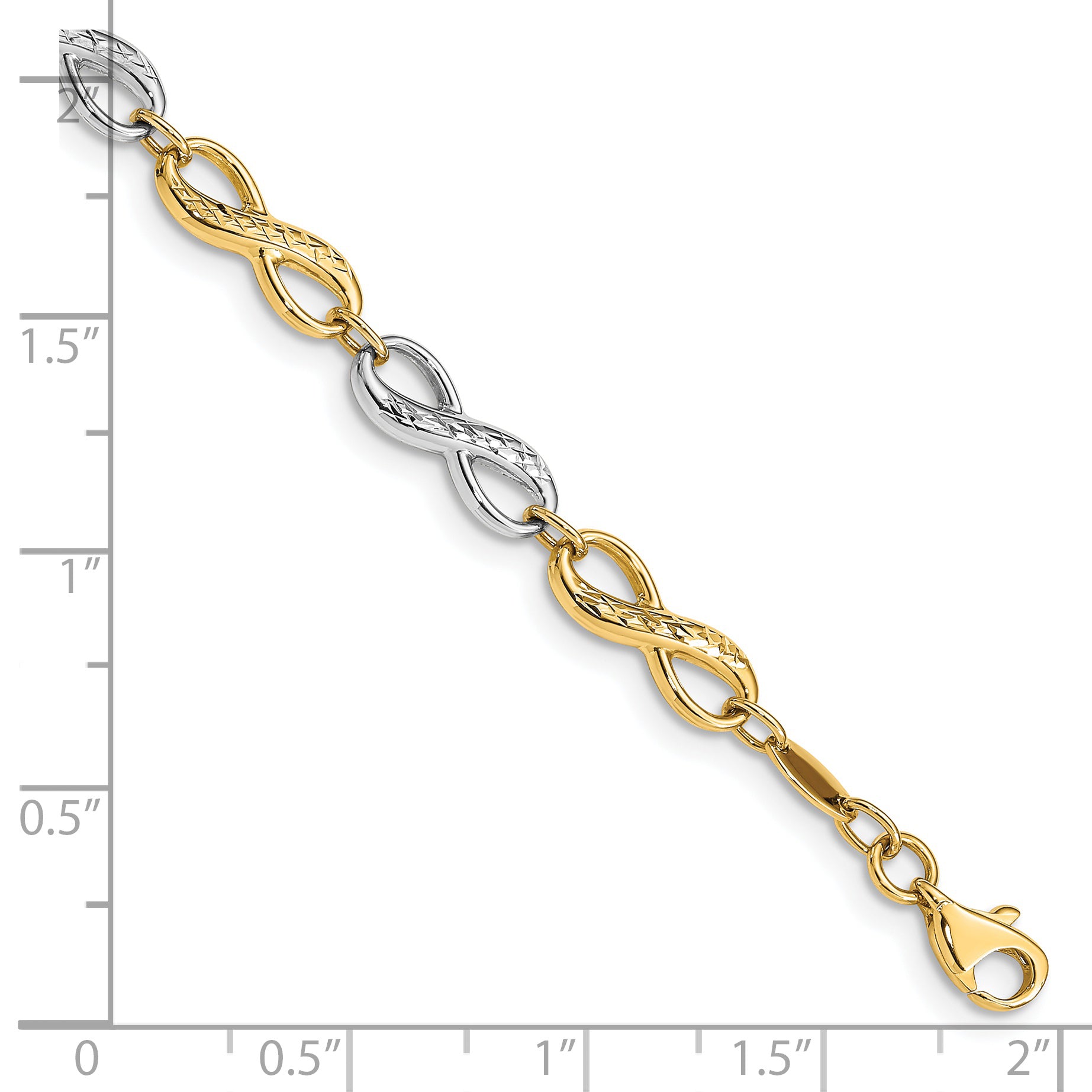 14K Two-tone Infinity Symbol Link 7.5 inch Bracelet FB1521