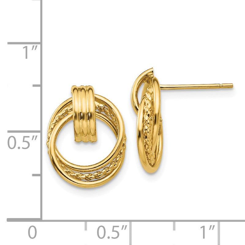 14k Polished Fancy Doorknocker Post Earrings H471