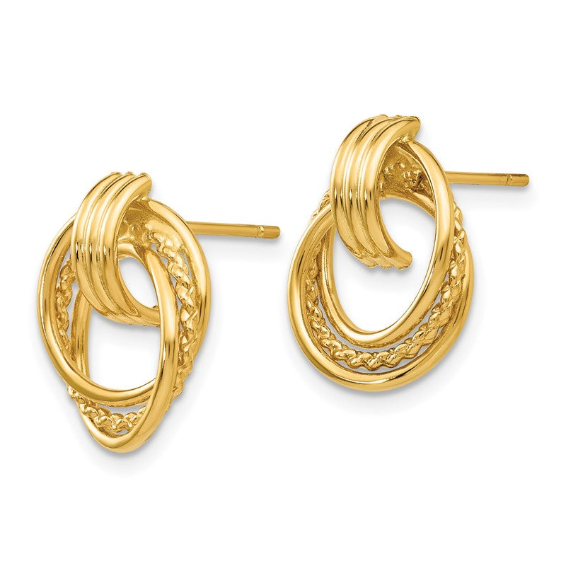 14k Polished Fancy Doorknocker Post Earrings H471