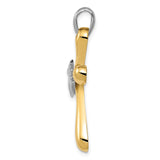 14k Two-tone Dove Cross Pendant K1189