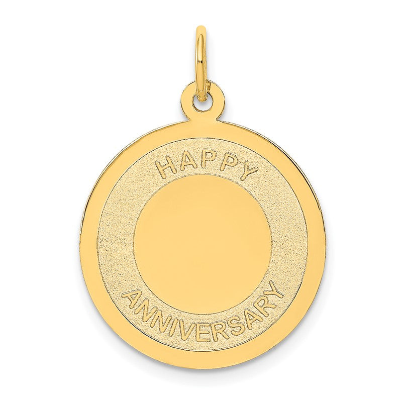 14K HAPPY ANNIVERSARY 20mm Engravable Disc Charm A1953