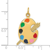 14k Multi-color Enameled Artist Palette Charm A0329